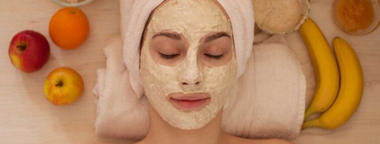 Girl with a rejuvenating mask on her face